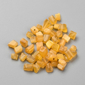 Glass Imitation Gemstone Beads, Nuggest, Orange, 4~9x4~9mm, Hole: 1~1.2mm, about 55pcs/10g