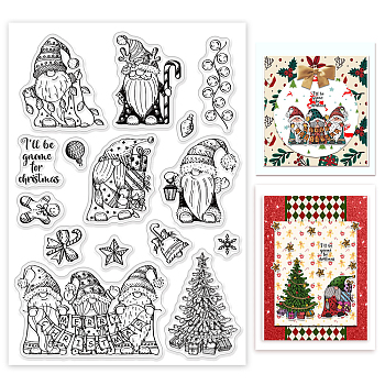 PVC Plastic Stamps, for DIY Scrapbooking, Photo Album Decorative, Cards Making, Stamp Sheets, Gnome Pattern, 16x11x0.3cm