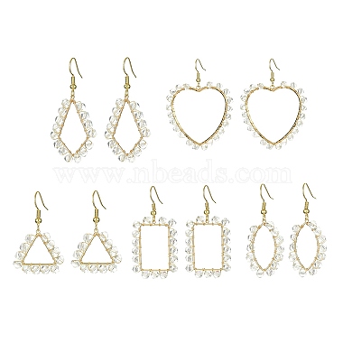 Clear Mixed Shapes Brass Earrings