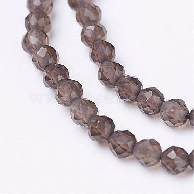 Chapelets de perles de quartz fumées naturelles(G-D168-A-3mm)-3