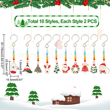 Christmas Theme Alloy Enamel Pendant Decorations(HJEW-AB00265)-2