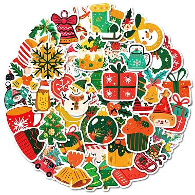 50Pcs Christmas Theme Cartoon Paper Stickers(DIY-P085-12)-2