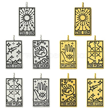 15Pcs 5 Styles Tibetan Style Alloy Pendants(TIBEP-YW0001-76AG)-2