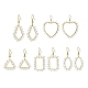 5 Pair 5 Style Brass Geometry Dangle Earrings with Glass Beaded(EJEW-JE05400)-1