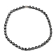 Cube Synthetic Non-Magnetic Hematite Beaded Necklaces for Women Men(NJEW-E097-04)-1