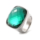 Faceted Glass Rectangle Finger Ring(RJEW-E162-11P)-2