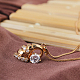 Exquisite Conch Shape Brass Cubic Zirconia Pendant Necklaces(NJEW-EE0001-17G)-3