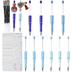 10Pcs ABS Plastic Ball-Point Pen, Beadable Pen, with Iron Findings, for DIY Personalized Pen with Jewelry Beads, with 10Pcs Plastic Ballpoint Pen Refills, Mixed Color, 148x12mm, 4 colors(AJEW-FS0001-43B)