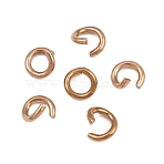 304 Stainless Steel Open Jump Rings, Ion Plating(IP), Rose Gold, 6x1.2mm, Inner Diameter: 4mm, 17 Gauge(STAS-M235-02H-RG)