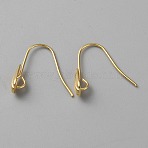 Brass Earring Hooks, Ear Wire with Loops, Shell Shape, Real 18K Gold Plated, 20 Gauge, 16.5x17x5mm, Hole: 2mm, Pin: 0.8mm(KK-WH0056-64)