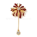 Fireworks Enamel Pins, Alloy Rhinestone Lapel Pins for Backpack Clothes, Golden, Dark Red, 72x36.5mm(JEWB-F045-05G-01)