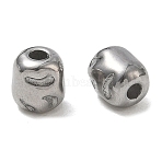 304 Stainless Steel Beads, Hammered Cloumn, Stainless Steel Color, 6x5mm, Hole: 1.6mm(SA-CBA740F-24P)
