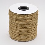 Jute Cord, Jute String, Jute Twine, 6 Ply, for Jewelry Making, Peru, 2mm, about 100yards/roll, 300 feet/roll(OCOR-E005-03B)