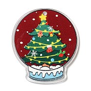 Christmas Series Acrylic Pendants, Christmas Tree, 39.5x35x2.3mm, Hole: 2mm(OACR-B012-C03)