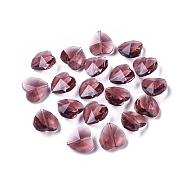 Transparent Glass Beads, Faceted, Heart, Brown, 14x14x8~9mm, Hole: 1~1.2mm(GLAA-K002-05A-08)