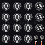 Handmade Two Holes Blown Glass Globe Beads, Round, Clear, 30mm, Hole: 2mm, about 20pcs/box(BLOW-PH0001-02)