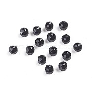 Opaque Glass Cabochons, Faceted, Half Round/Dome, Black, 2.5x2.5mm(G-F680-J04)