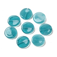 Transparent Acrylic Beads, Flat Round, Dark Turquoise, 11.5x2.7mm, Hole: 1.2mm, about 1580pcs/500g(OACR-A021-16E)