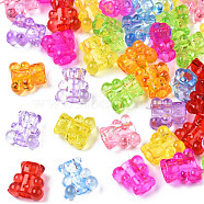 Transparent Acrylic Beads, Bear, Mixed Color, 10x10x6mm, Hole: 3mm, about 2222pcs/500g(TACR-S135-045)