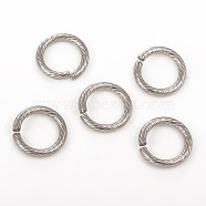304 Stainless Steel Jump Ring, Open Jump Rings, Stainless Steel Color, 13x2mm, Inner Diameter: 9mm, 12 Gauge (STAS-G224-23P-03)
