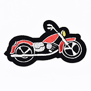 Motorbike Appliques, Computerized Embroidery Cloth Iron on/Sew on Patches, Costume Accessories, Colorful, 57x95x1mm(DIY-S041-156)