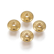 Brass Spacer Beads, Rondelle, Golden, 5x2mm, Hole: 1.6mm(X-KK-P038-02G-5mm)
