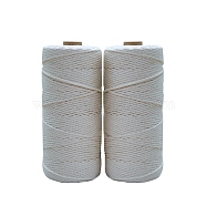 Cotton String Threads for Knit Making, White, 3mm, about 109.36 Yards(100m)/Roll(KNIT-PW0001-04C)