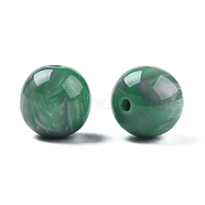 Resin Beads, Imitation Gemstone, Round, Medium Sea Green, 12x11.5mm, Hole: 1.5~3mm(RESI-N034-01-M11)