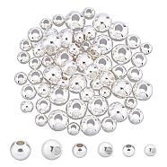 Unicraftale 304 Stainless Steel Beads, Round, Silver, 5~8x4~7mm, Hole: 2~3mm, 60pcs/box(STAS-UN0014-45S)