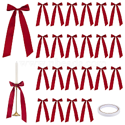 8Pcs Polyester Ribbon Bowknot Decoration, Dark Red, 300mm(HJEW-PH02158)
