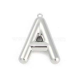 304 Stainless Steel Pendants, Letter Charm, Letter A, 38x28.5x7mm, hole: 2mm(STAS-I325-146P-A)