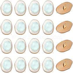 20Pcs 1-Hole Alloy Resin Buttons, Oval, Azure, 23x17x13mm, Hole: 2mm(BUTT-CY0001-21A)