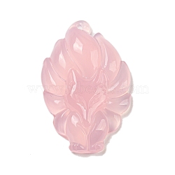 Dyed Natural Agate Carved Pendants, Nine-Tailed Fox Charms, Pearl Pink, 31.5x20x8mm, Hole: 1.2mm(G-A098-01A)
