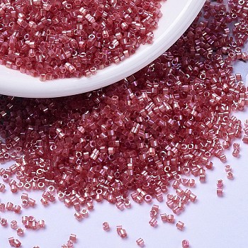MIYUKI Delica Beads, Cylinder, Japanese Seed Beads, 11/0, (DB1865) Silk Inside Dyed Berry AB, 1.3x1.6mm, Hole: 0.8mm, about 10000pcs/bag, 50g/bag