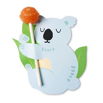 Koala Shape Paper Candy Lollipops Cards, for Baby Shower and Birthday Party Decoration, Light Blue, 7.7x7.5x0.04cm, about 50pcs/bag