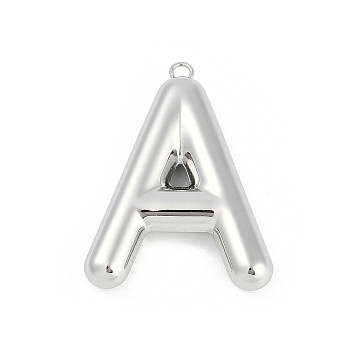 304 Stainless Steel Pendants, Letter Charm, Letter A, 38x28.5x7mm, hole: 2mm