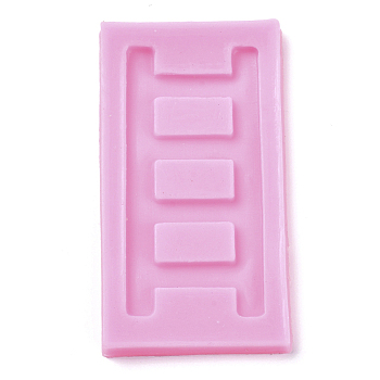 Food Grade Silicone Molds, Fondant Molds, For DIY Cake Decoration, Chocolate, Candy, UV Resin & Epoxy Resin Jewelry Making, Ladder, Deep Pink, 102.5x55x8.5mm, Inner Diameter: 84x41mm