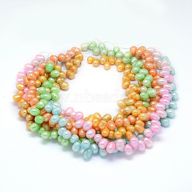 Dyed Natural Cultured Freshwater Pearl Beads Strands(PEAR-L021-06-01)-2