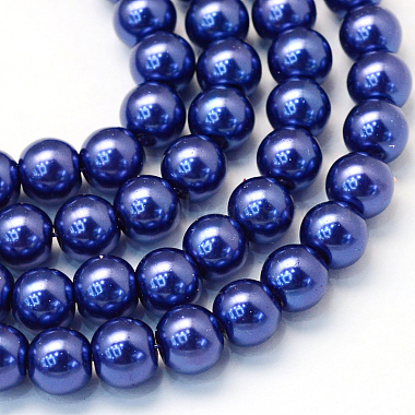 6mm DarkBlue Round Glass Beads