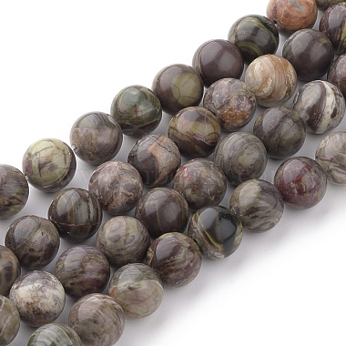 4mm Round Flower Agate Beads