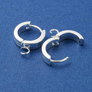 201 Stainless Steel Huggie Hoop Earrings Findings(STAS-A167-01S-S)-2