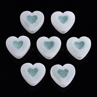 Teal Heart Acrylic Beads