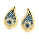 Teardrop Rack Plating Brass Micro Pave Cubic Zirconia Stud Earrings for Women(EJEW-F326-20G)-1