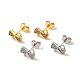 Clear Cubic Zirconia Bowknot Stud Earrings(EJEW-F301-17)-1