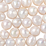 1 Strand Natural Nucleated Pearl Keshi Pearl Beads Strands, Cultured Freshwater Pearl Beads Strands, Teardrop, Creamy White, 7~9.5x7~9.5mm, Hole: 0.5mm, about 44~46pcs/strand, 14.57~14.96''(37~38cm)(PEAR-SC0001-40)