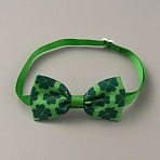 Adjustable Cloth Pet Bow Ties, Pet's Collars, with Plastic Buckles, for Saint Patrick's Day, Clover Pattern, 240~395mm(AJEW-WH0258-563D)