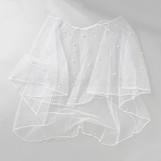 Polyester Lady Tulle Collars, Bridal Shawl, with Plastic Imitation Pearl, White, 540x500x7mm(AJEW-WH0596-069)