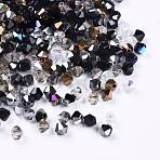 Czech Glass Beads, Faceted, Bicone, Mixed Color, 4x3.5~4mm, Hole: 1mm, about 720pcs/bag(GLAA-I045-01B-06)