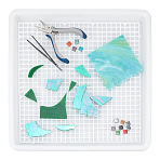 1Pc Acrylic Fish Tank Bottom Isolation Board, with 1Pc PP Plastic Pet Cage Tray, White, 295x297x7mm(AJEW-NB0008-46)