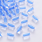 Transparent Acrylic Beads, Column, Royal Blue, 10x7.5mm, Hole: 1.8mm, about 950pcs/500g(TACR-S154-17A-86)